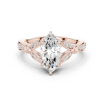 Gold Ring DDLR-257, Marquise center stone, Rose Gold