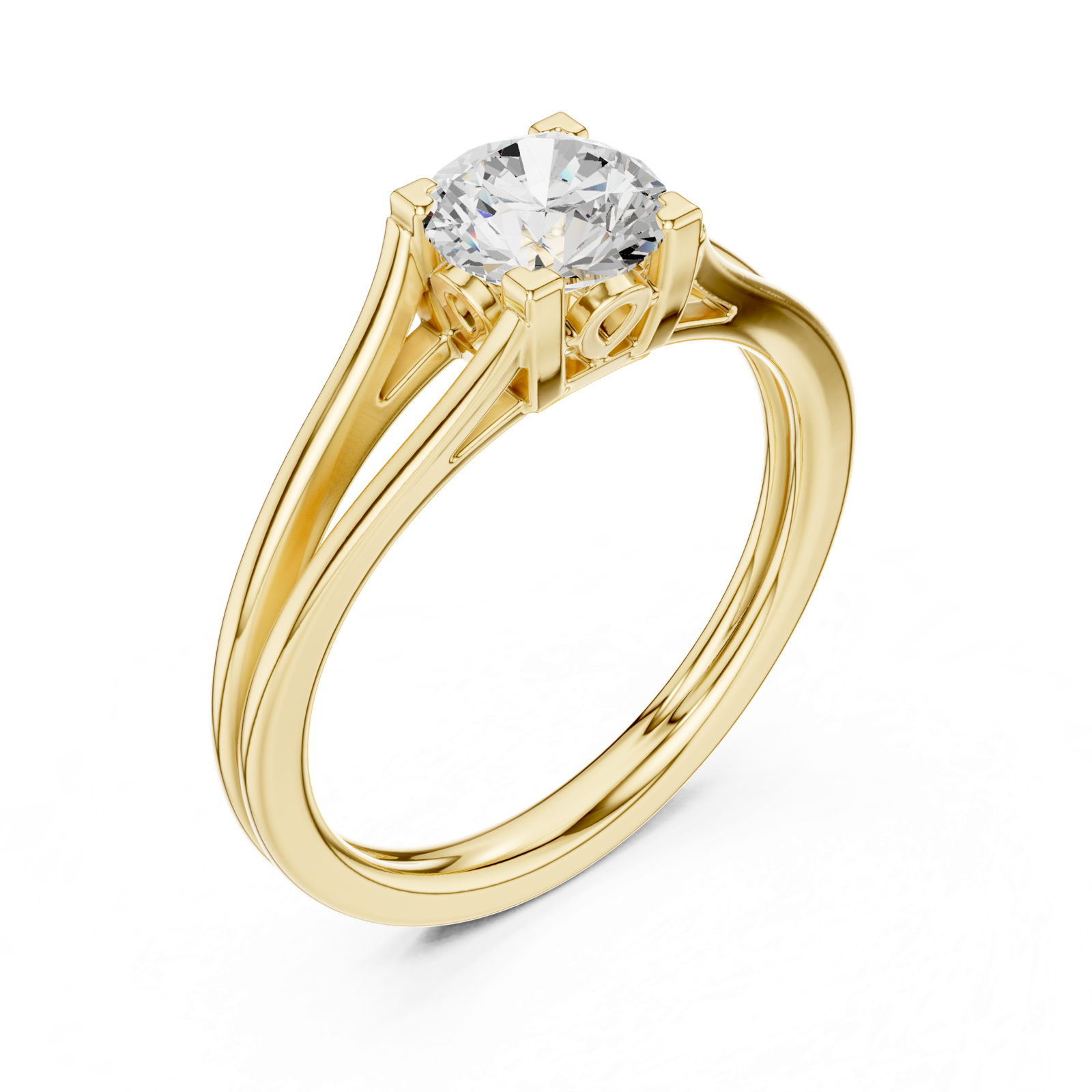Gold Ring DDLR-544, Yellow Gold, view 2