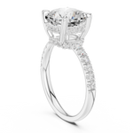 Gold Ring, Cushion center stone, White Gold, view 1