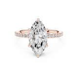 Gold Jewelry L36-16, Marquise center stone, Rose Gold, view 4