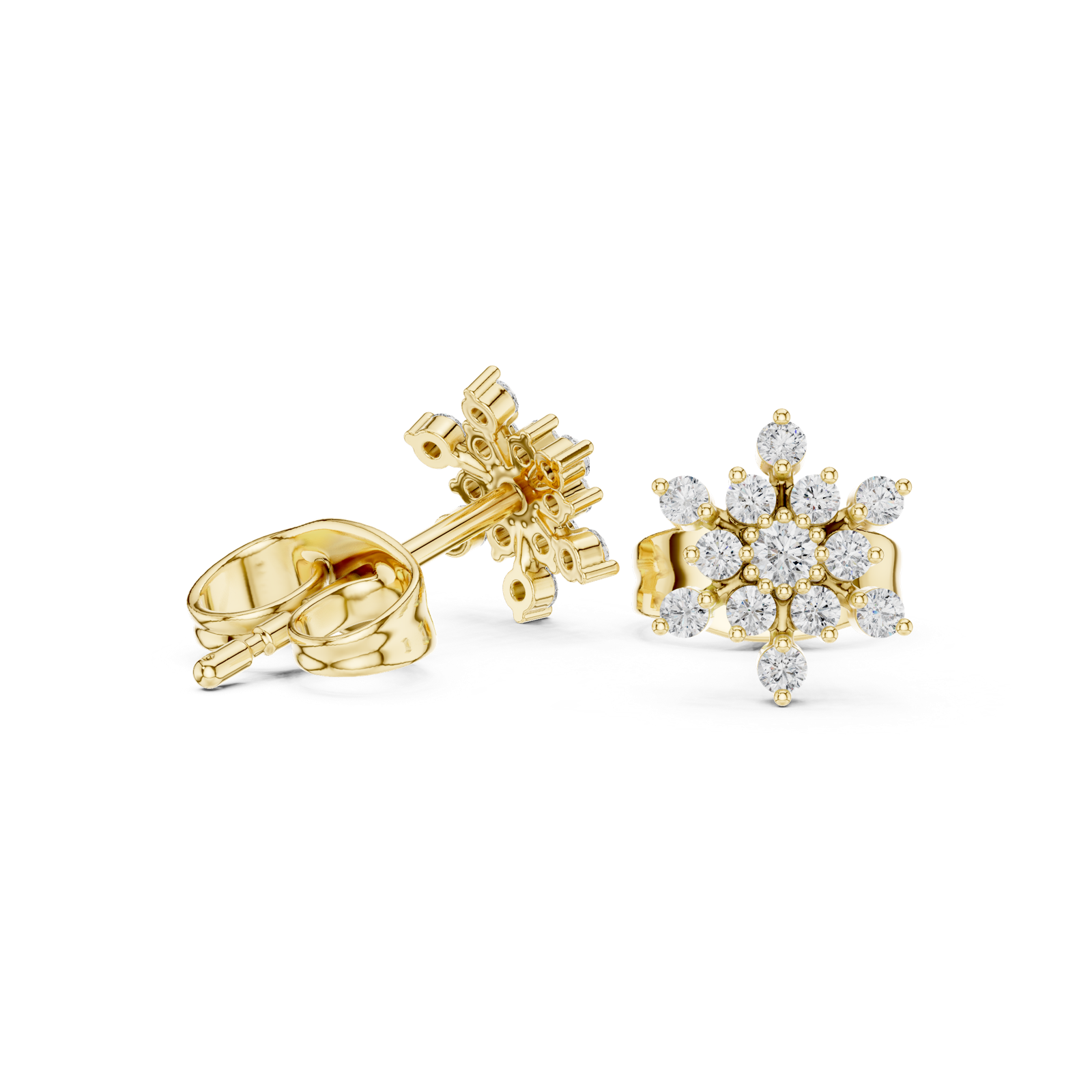 Gold Earrings 9-10079E, Yellow Gold, view 1