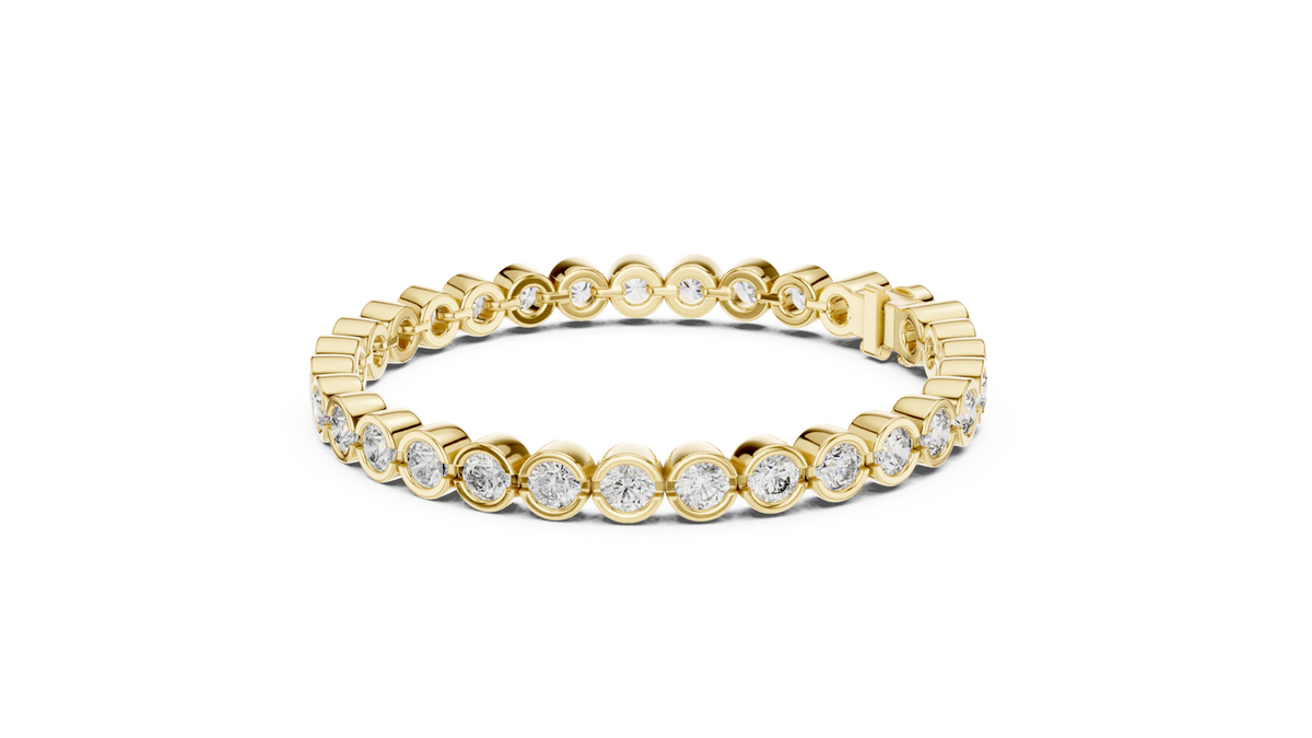 14K Solid Gold Lab Diamond Bracelet, Yellow Gold, view 1