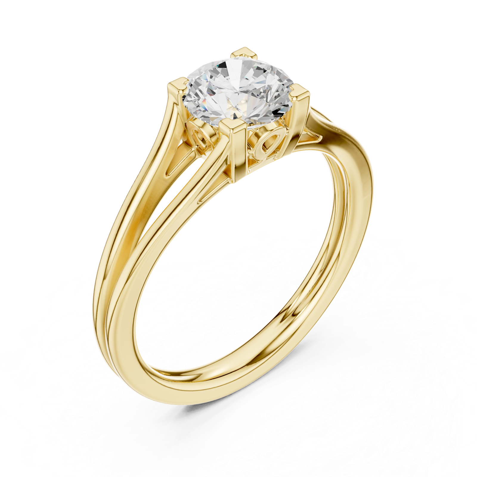 Gold Ring DDLR-543, Yellow Gold, view 2