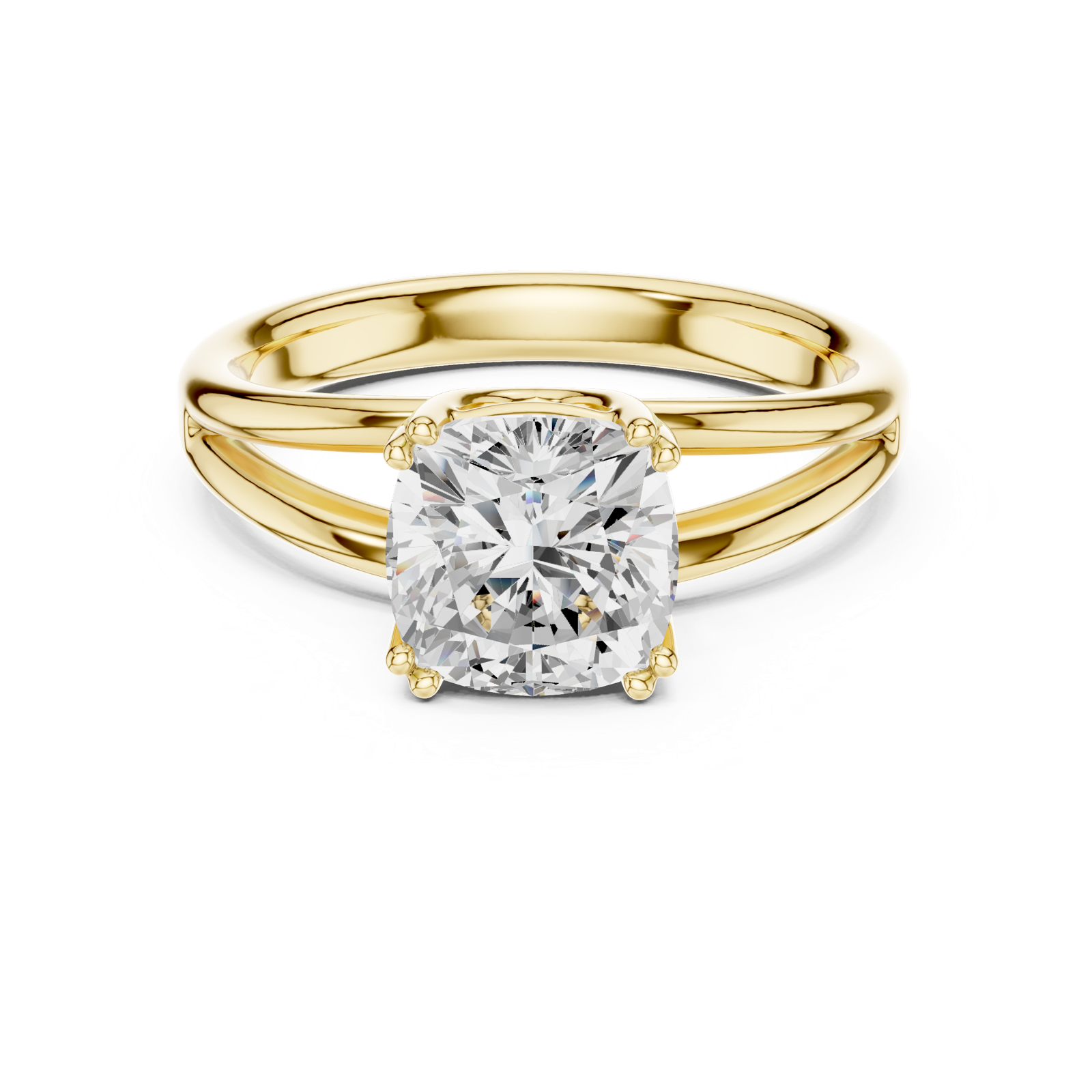 Gold Jewelry L36-7, Cushion center stone, Yellow Gold, view 4