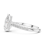 Gold Ring DDLR-258, Pear center stone, White Gold, view 3