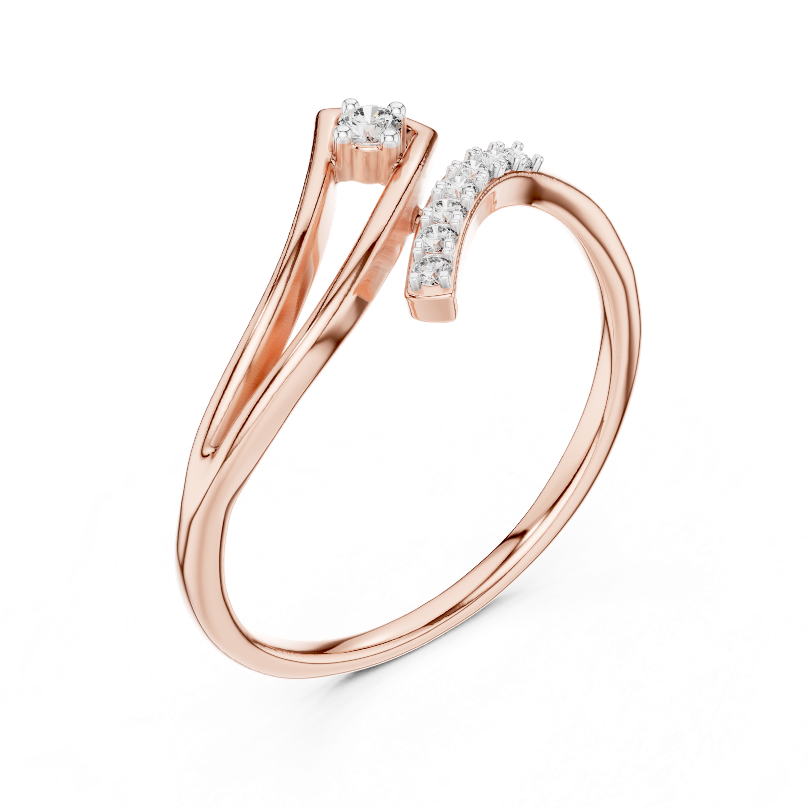 Gold Ring 12-10030@L, Rose Gold, view 2