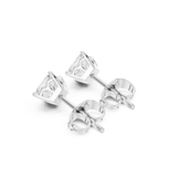 14K Solid Gold Lab Diamond Stud Earrings, White Gold, view 2