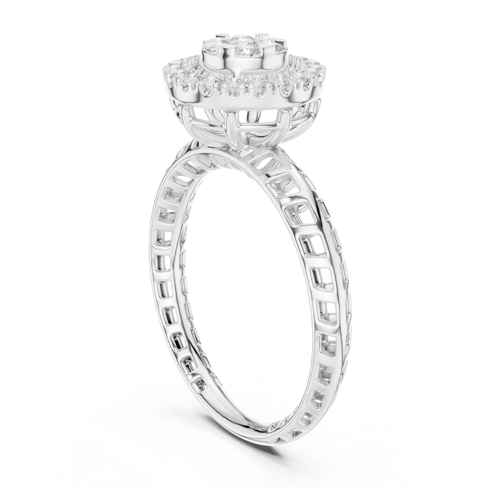 Gold Ring DDLR-754, White Gold, view 1