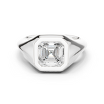 Gold Jewelry L36-4, Asscher center stone, White Gold