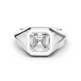 Gold Jewelry L36-4, Asscher center stone, White Gold