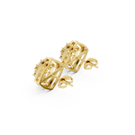 14K Solid Gold Lab Diamond Cluster Earrings, Yellow Gold, view 2