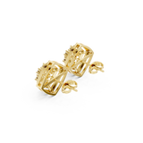 14K Solid Gold Lab Diamond Cluster Earrings, Yellow Gold, view 2