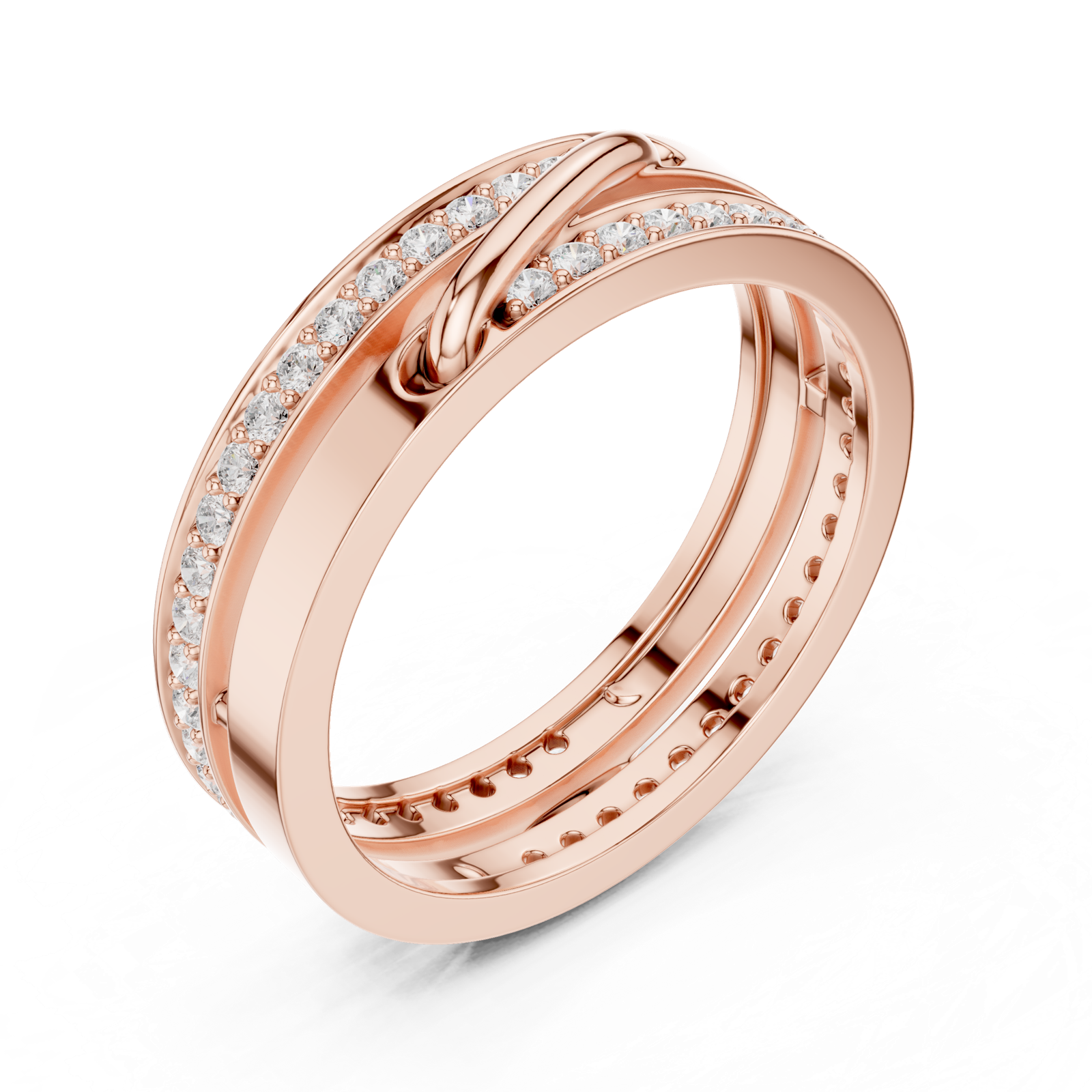 Gold Ring R27, Rose Gold, view 2