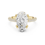 Gold Ring DDLR-260, Pear center stone, Yellow Gold, view 4