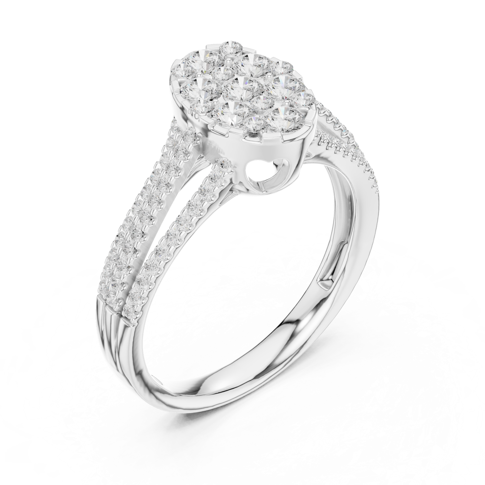 Gold Ring DDLR-756, White Gold, view 2