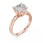 Gold Ring DDLR-175, Heart center stone, Rose Gold, view 2