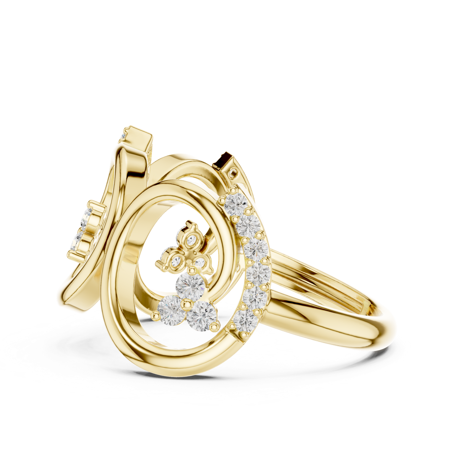 Gold Ring GHFTG, Yellow Gold, view 3