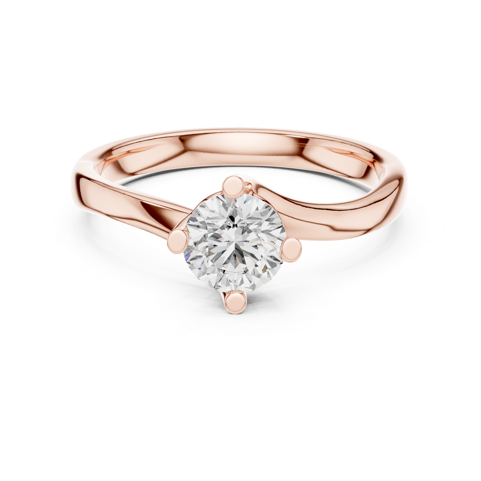 Gold Ring L03-1211, Rose Gold, view 4