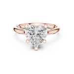 Gold Ring DDLR-175, Heart center stone, Rose Gold, view 4