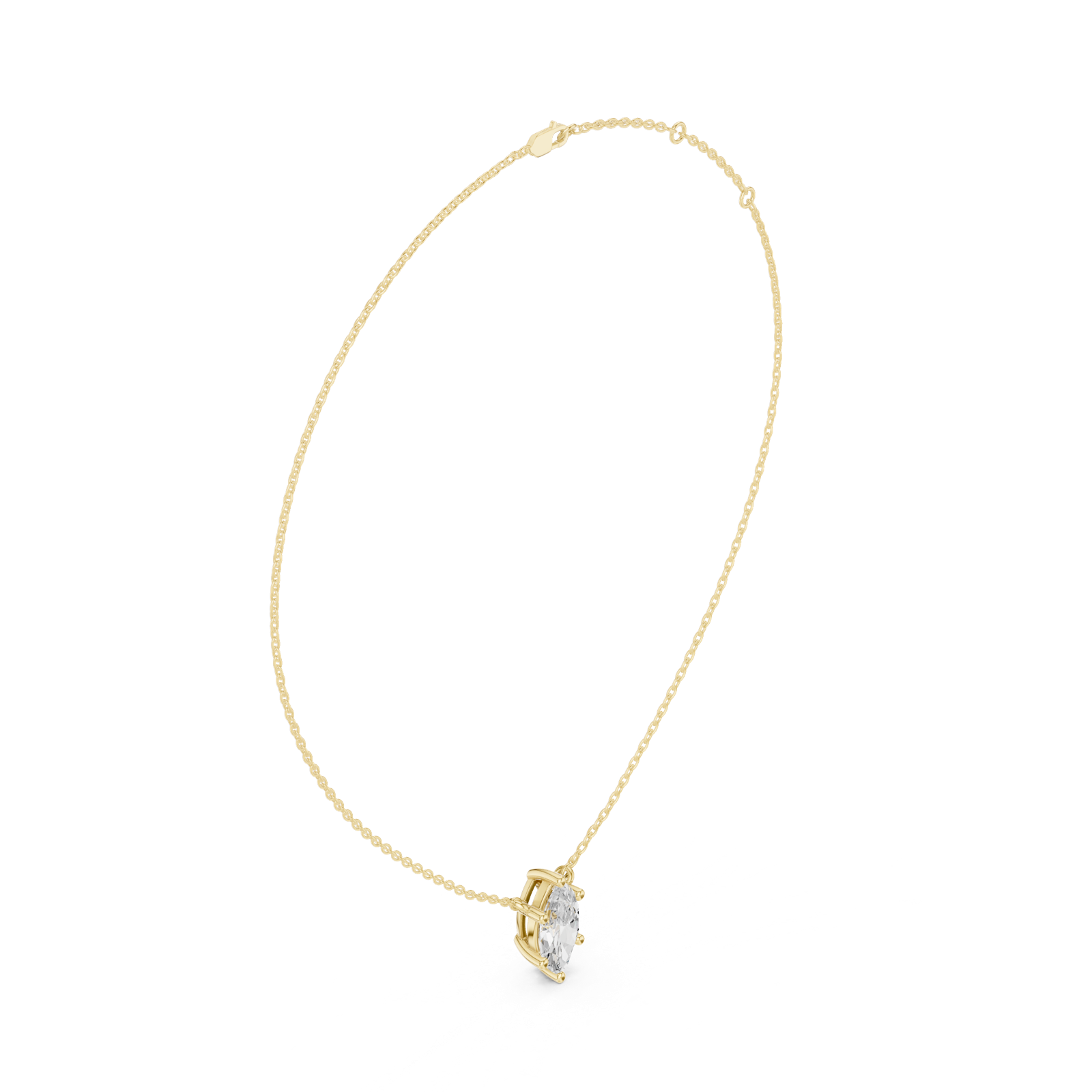 Gold Jewelry DDPO-001, Marquise center stone, Yellow Gold, view 1