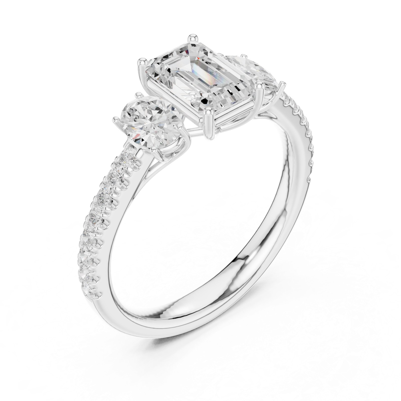 Gold Ring DDLR-706, White Gold, view 2