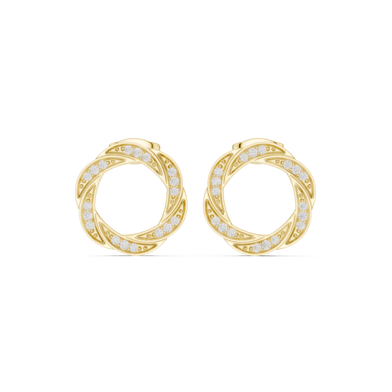 Gold Earrings SBER(40), Yellow Gold