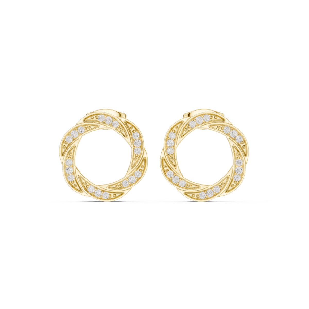 Gold Earrings SBER(40), Yellow Gold