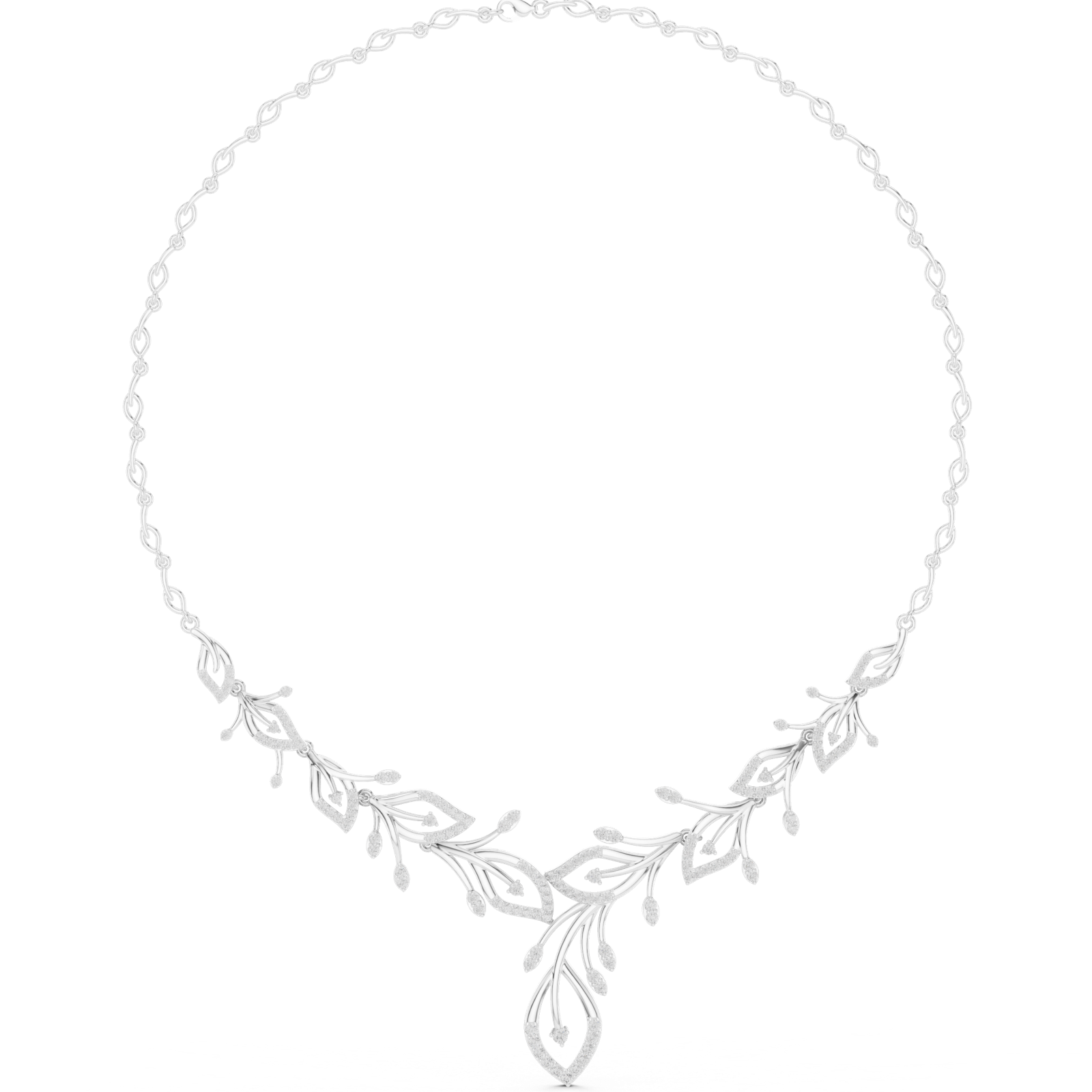 Gold Necklace SBWN (4), White Gold, view 4