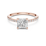 Gold Jewelry L36-15, Princess center stone, Rose Gold, view 4
