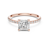 Gold Jewelry L36-15, Princess center stone, Rose Gold, view 4