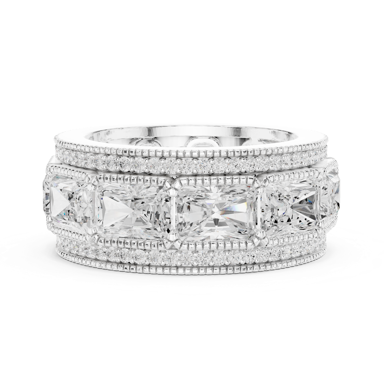 Gold Ring DDLR-308, White Gold, view 3