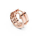 14K Solid Gold Lab Diamond Huggie Earrings, Rose Gold, view 2