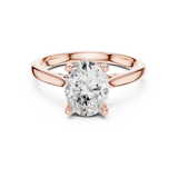 Gold Ring DDLR-163, Oval center stone, Rose Gold, view 4