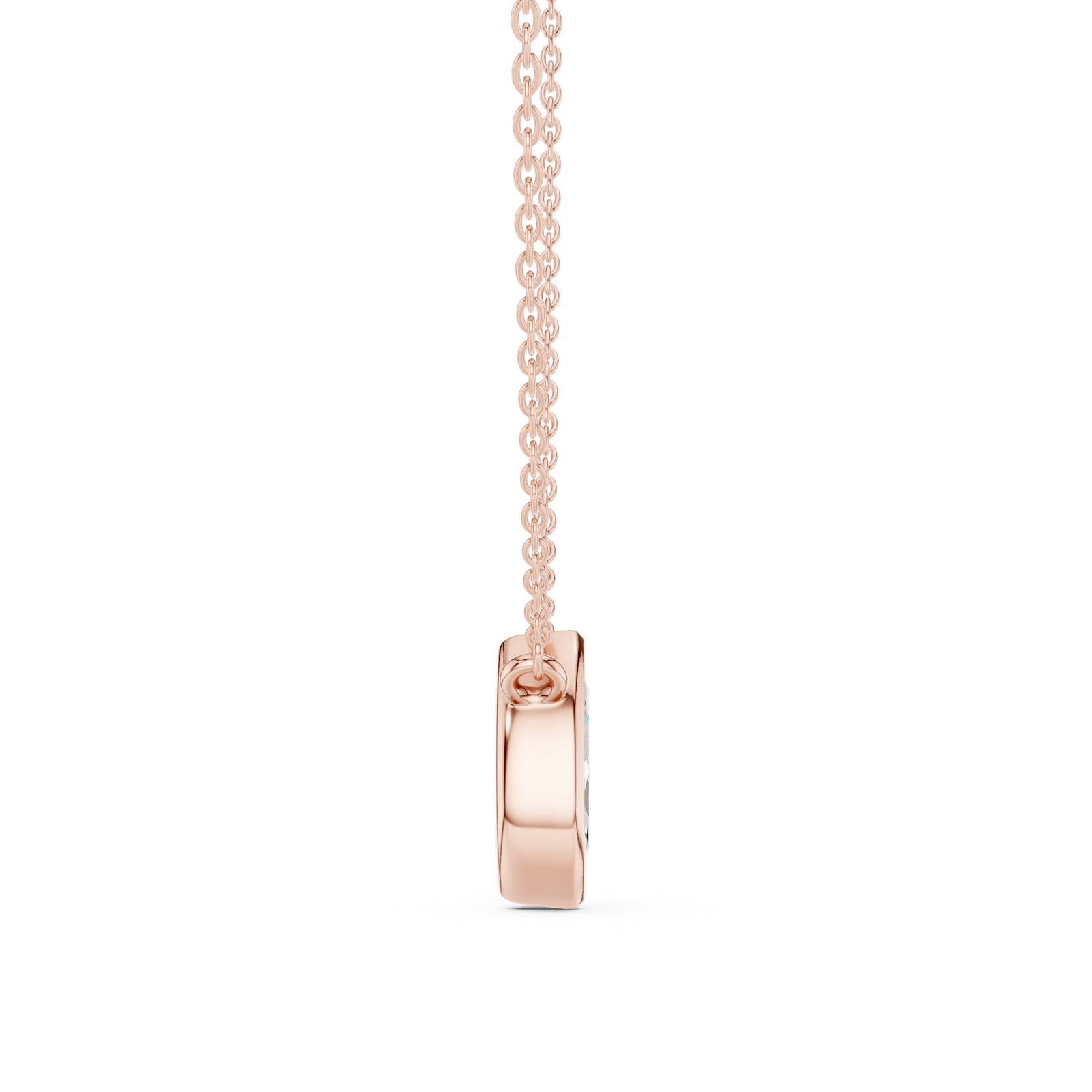 Gold Jewelry DDPS-001, Marquise center stone, Rose Gold, view 3