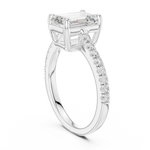Gold Ring DDLR-039, Emerald center stone, White Gold, view 1