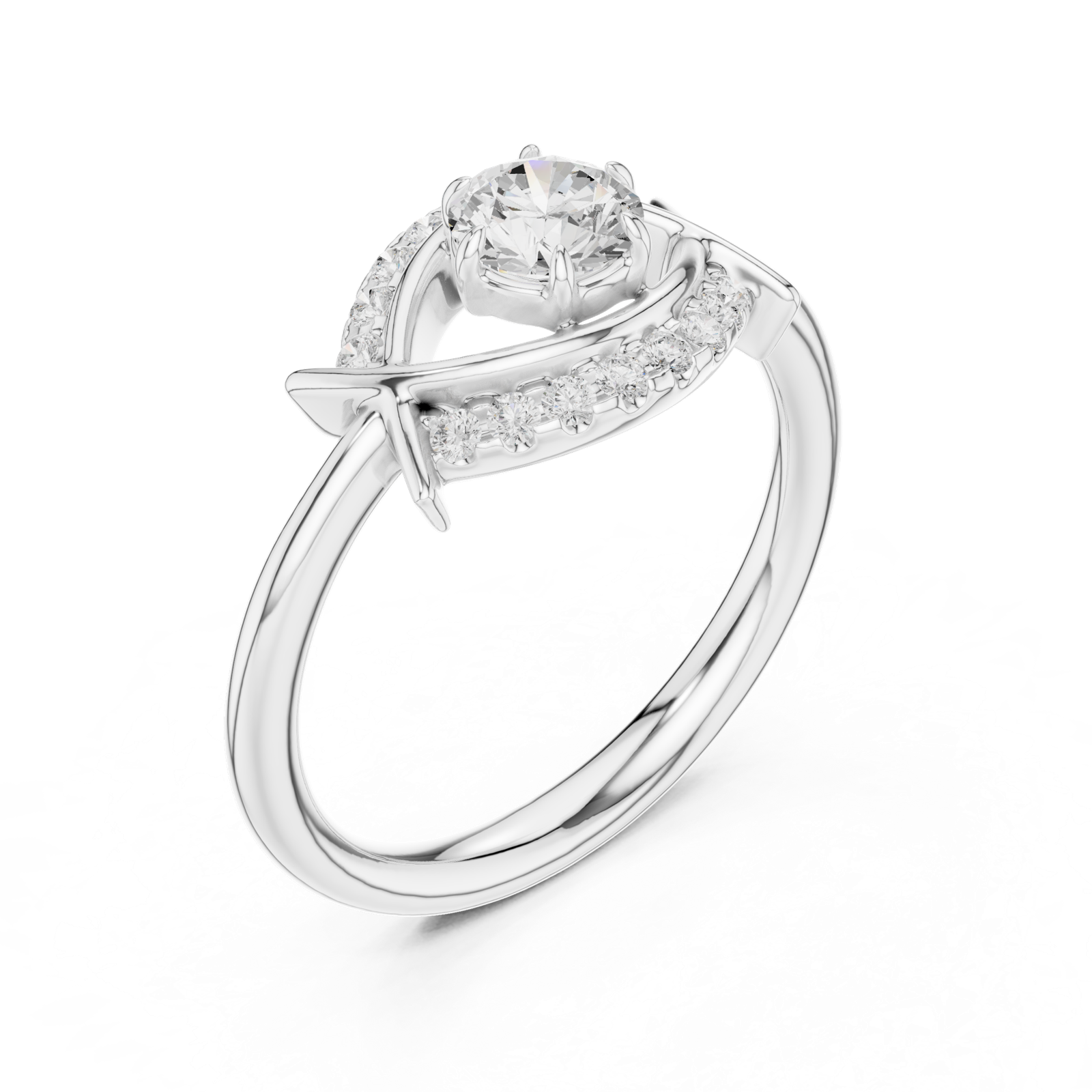 Gold Ring DDLR-595, White Gold, view 2
