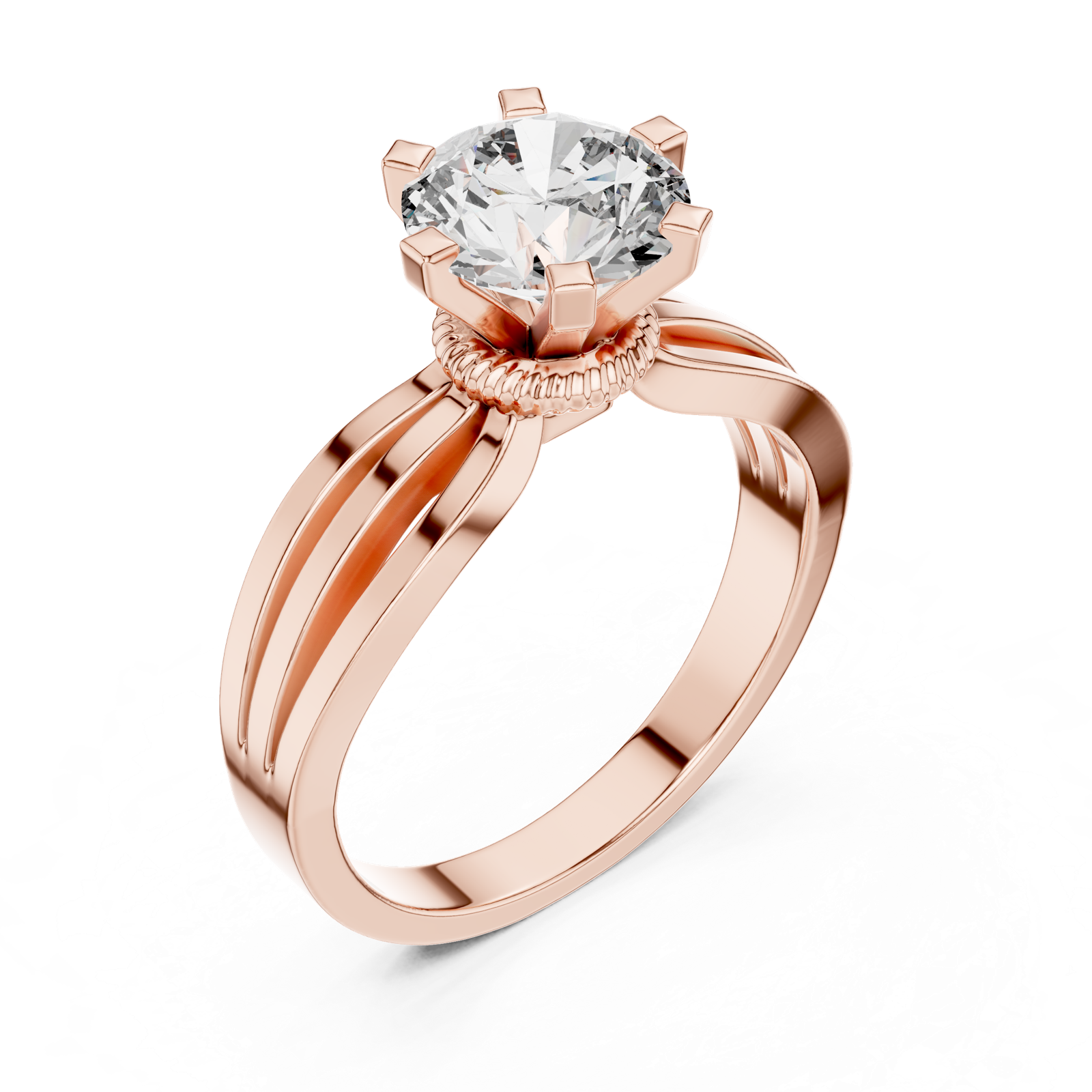 Gold Ring LR-0036, Rose Gold, view 2