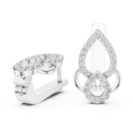 14K Solid Gold Lab Diamond Drop Earrings, White Gold, view 1