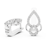 14K Solid Gold Lab Diamond Drop Earrings, White Gold, view 1