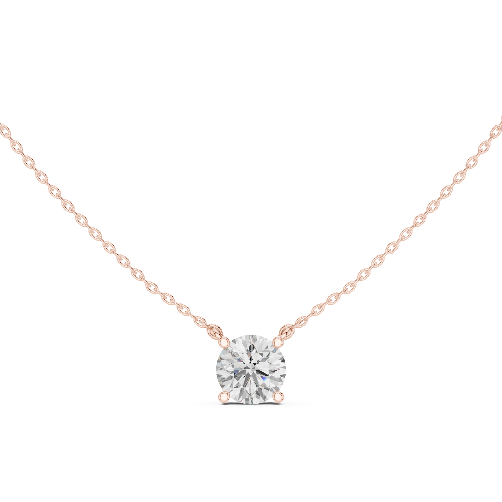 Gold Jewelry DDPO-001, Round center stone, Rose Gold, view 4