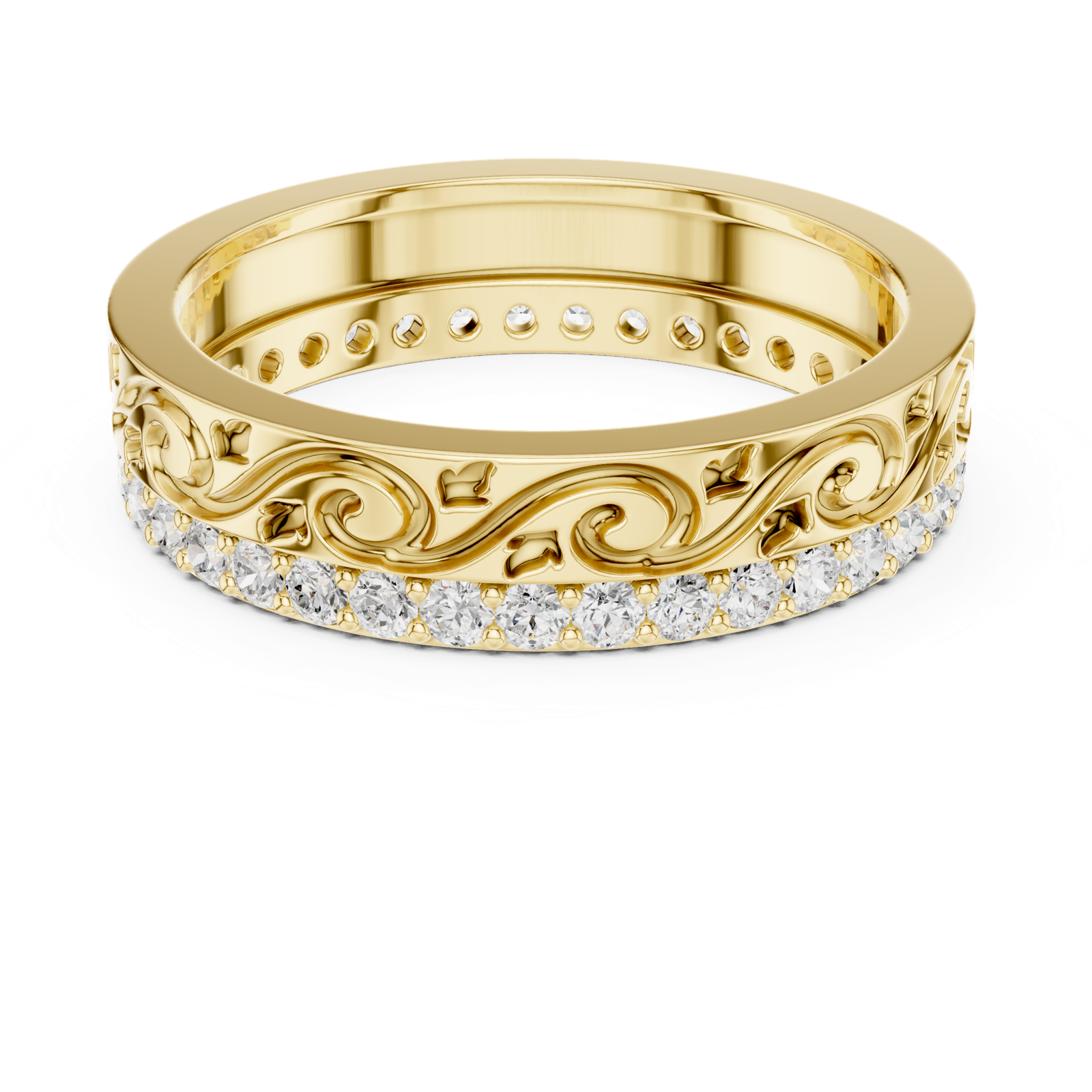 Gold Ring R22, Yellow Gold, view 4