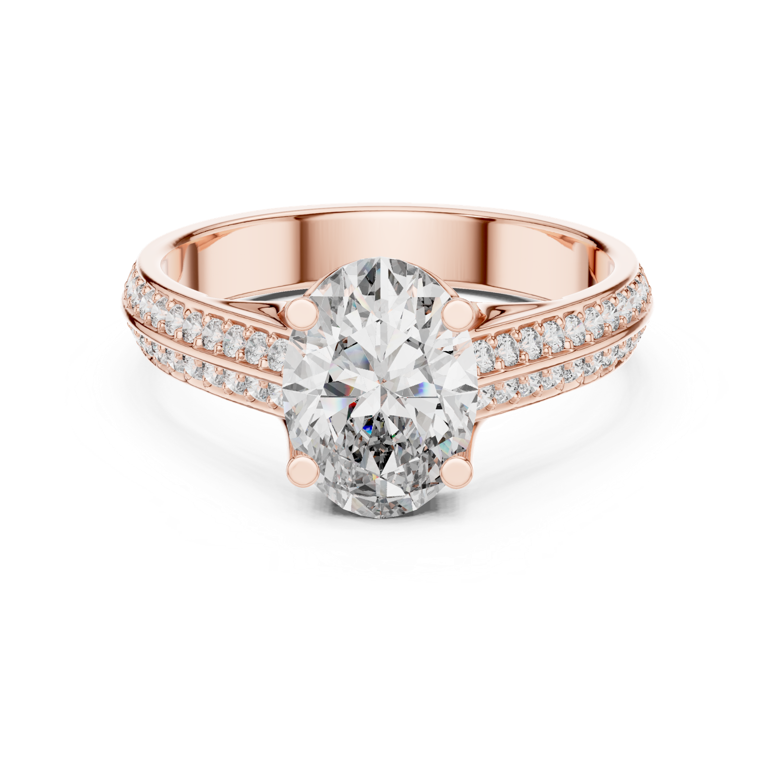 Gold Ring DDLR-192, Rose Gold, view 4