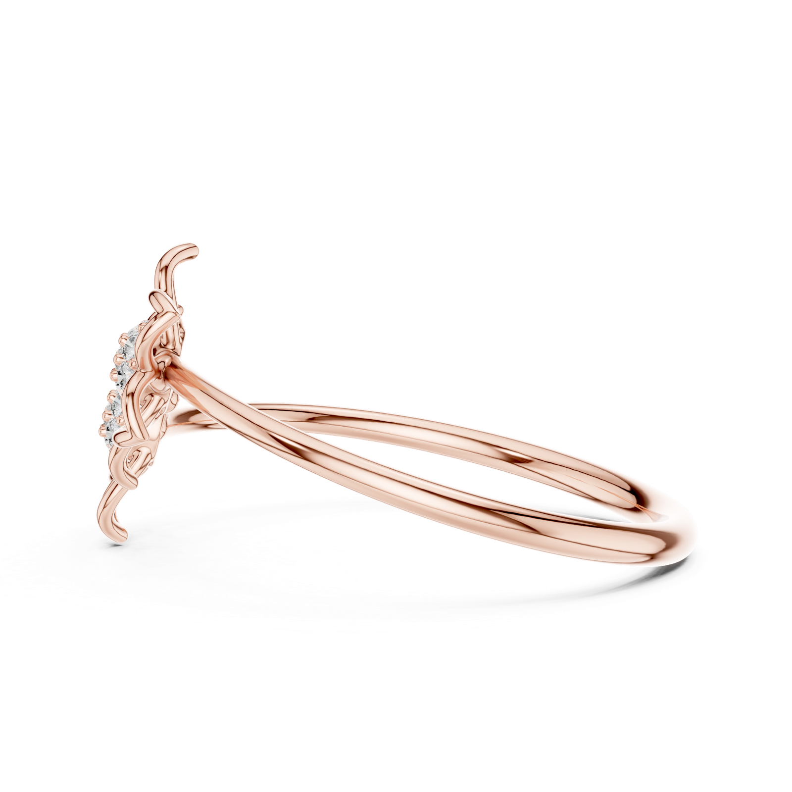Gold Ring LR-01 (100), Rose Gold, view 3