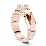 14K Solid Gold Lab Diamond Solitaire Ring, Rose Gold, view 1