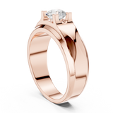 14K Solid Gold Lab Diamond Solitaire Ring, Rose Gold, view 1