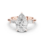 Gold Jewelry L35-67, Pear center stone, Rose Gold