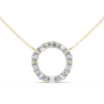14K Solid Gold Lab Diamond Pendant Necklace, Yellow Gold