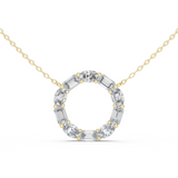 14K Solid Gold Lab Diamond Pendant Necklace, Yellow Gold