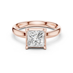 Gold Jewelry L36-10, Princess center stone, Rose Gold