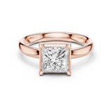 Gold Jewelry L36-10, Princess center stone, Rose Gold